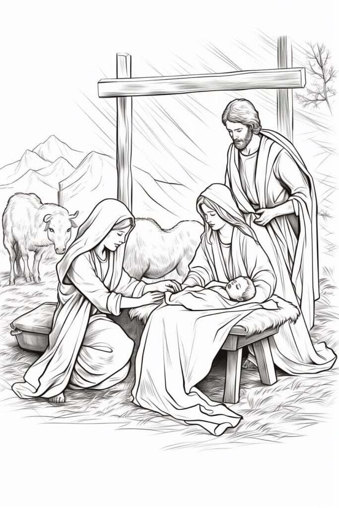 nativity scene - sketch