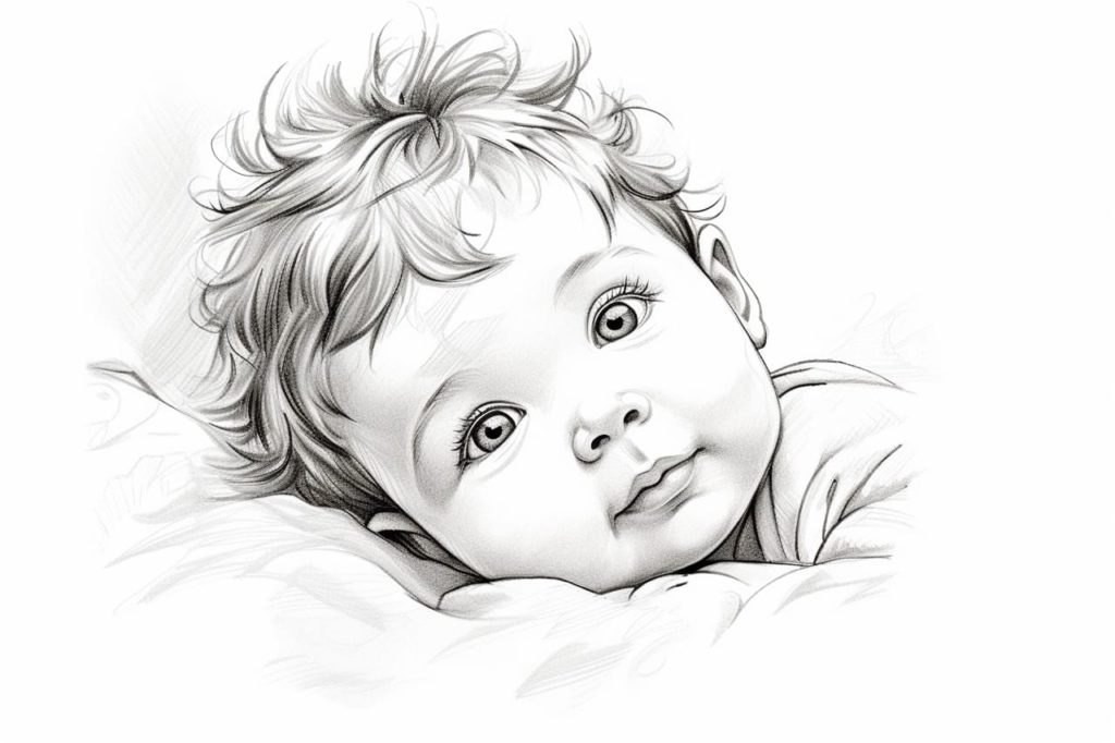 sketch of a baby
