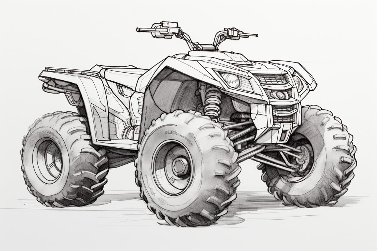 How to Draw a 4 Wheeler Yonderoo