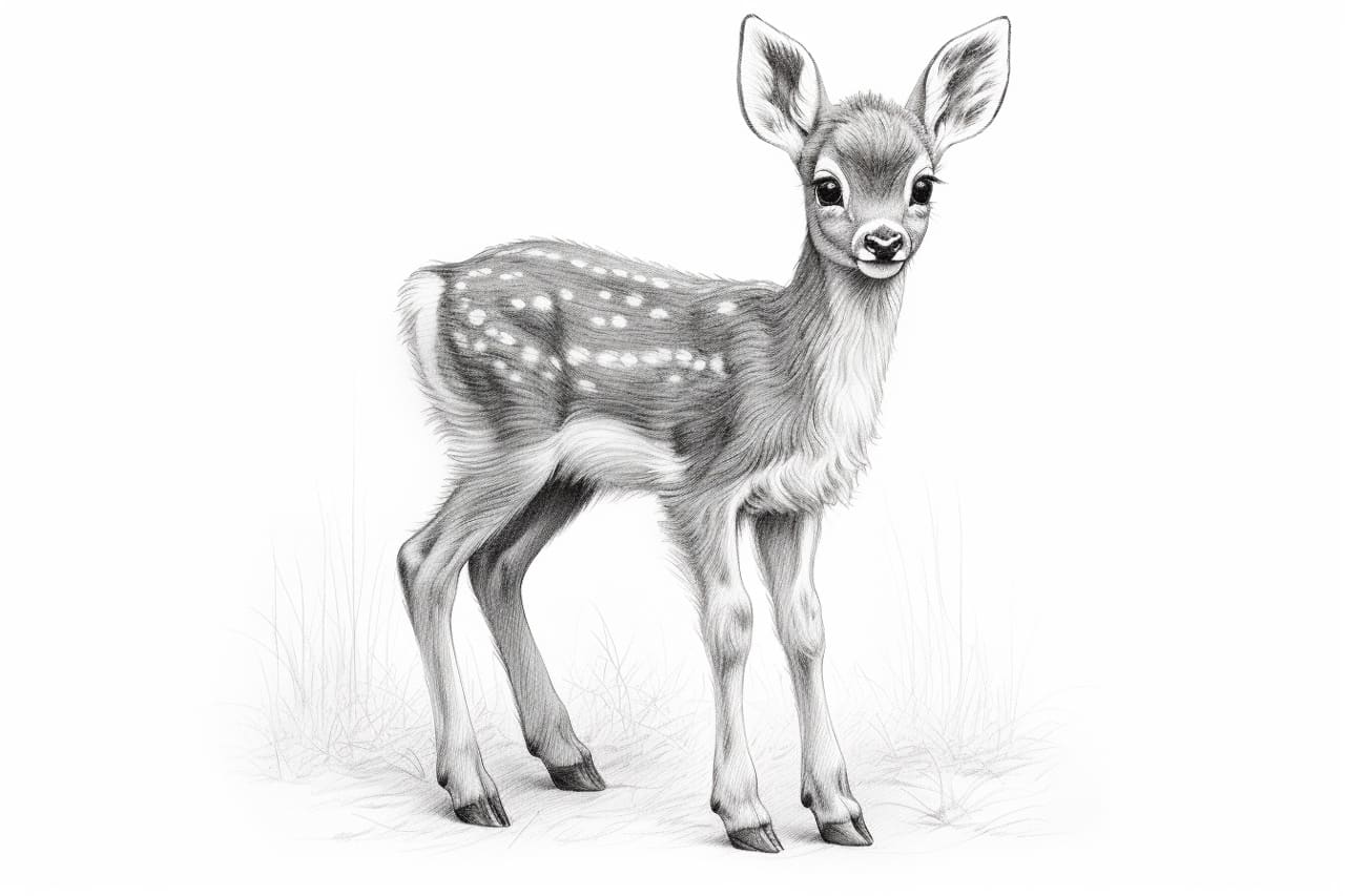 how to draw a baby deer
