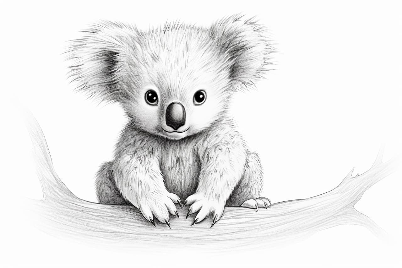 how to draw a baby koala
