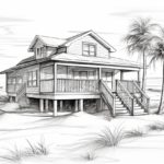 how to draw a beach house
