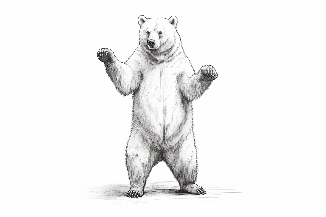 how to draw a bear standing up