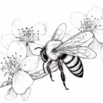 how to draw a bee on a flower