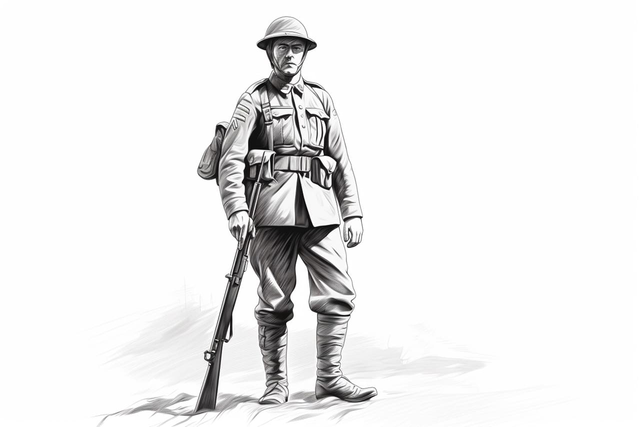 how to draw a British Soldier