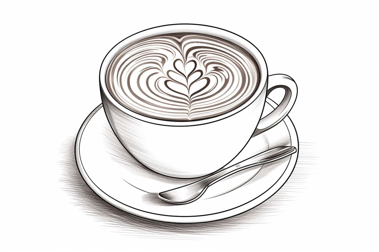 how to draw a cappuccino