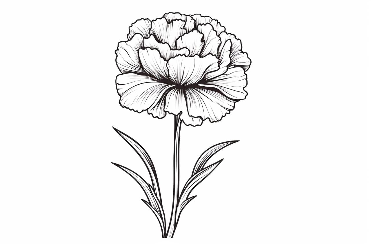 how to draw a carnation flower