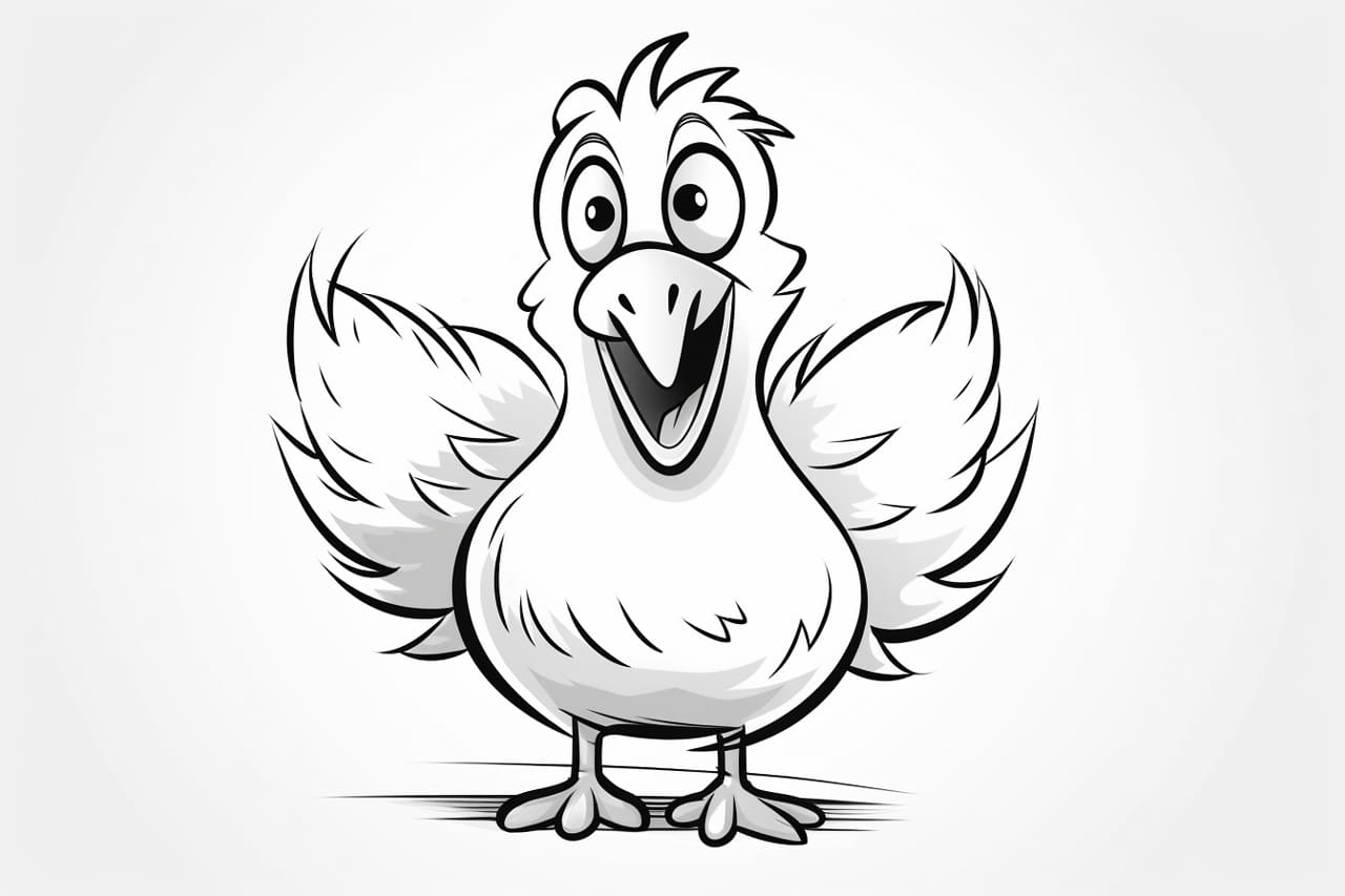 how to draw a cartoon chicken