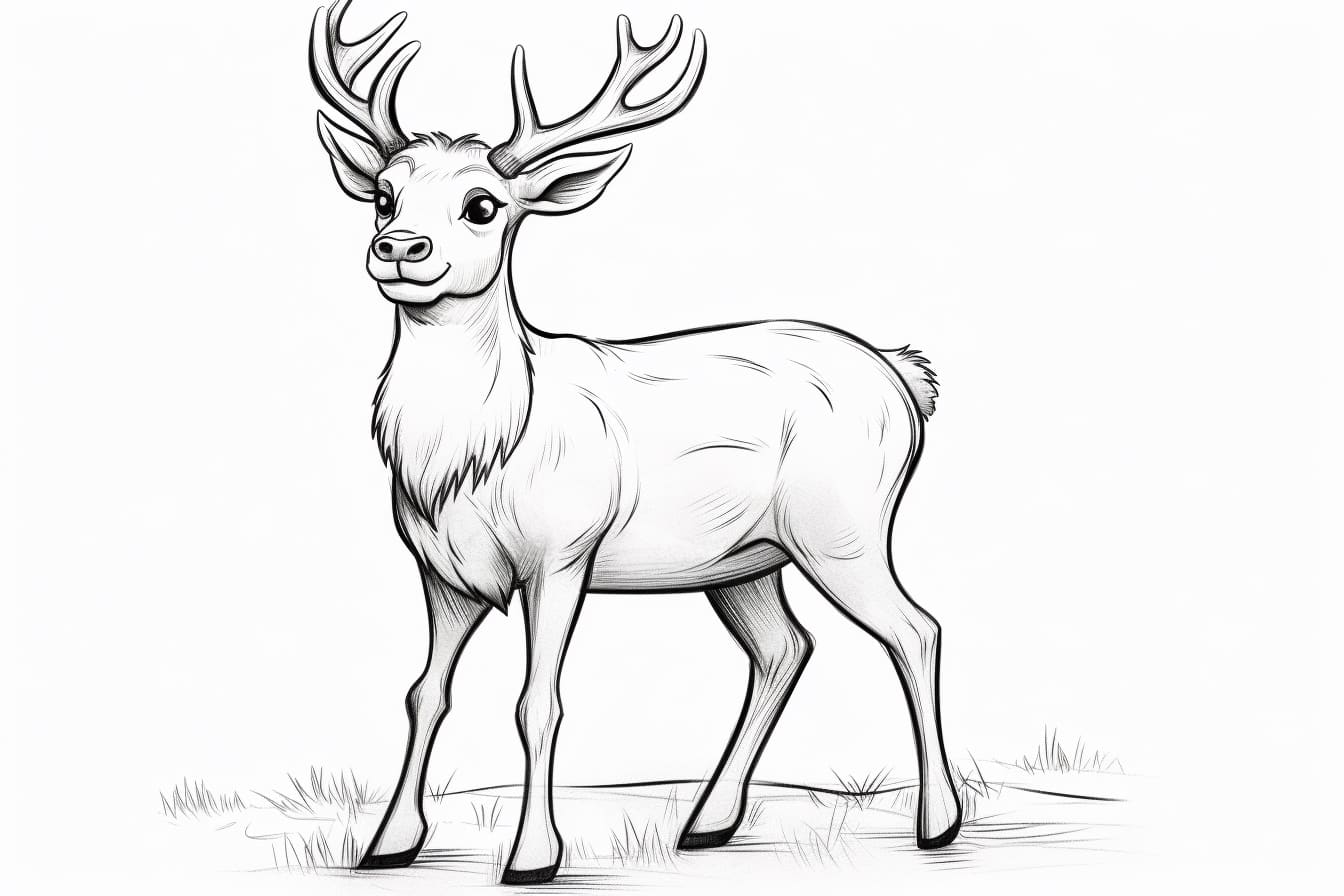 How to Draw a Cartoon Reindeer
