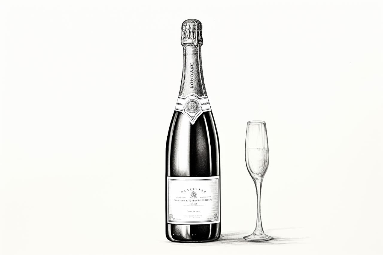 how to draw a champagne bottle