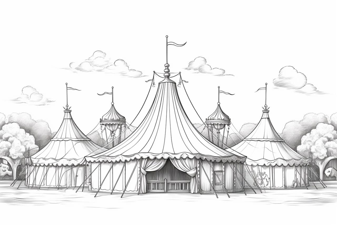 how to draw a circus