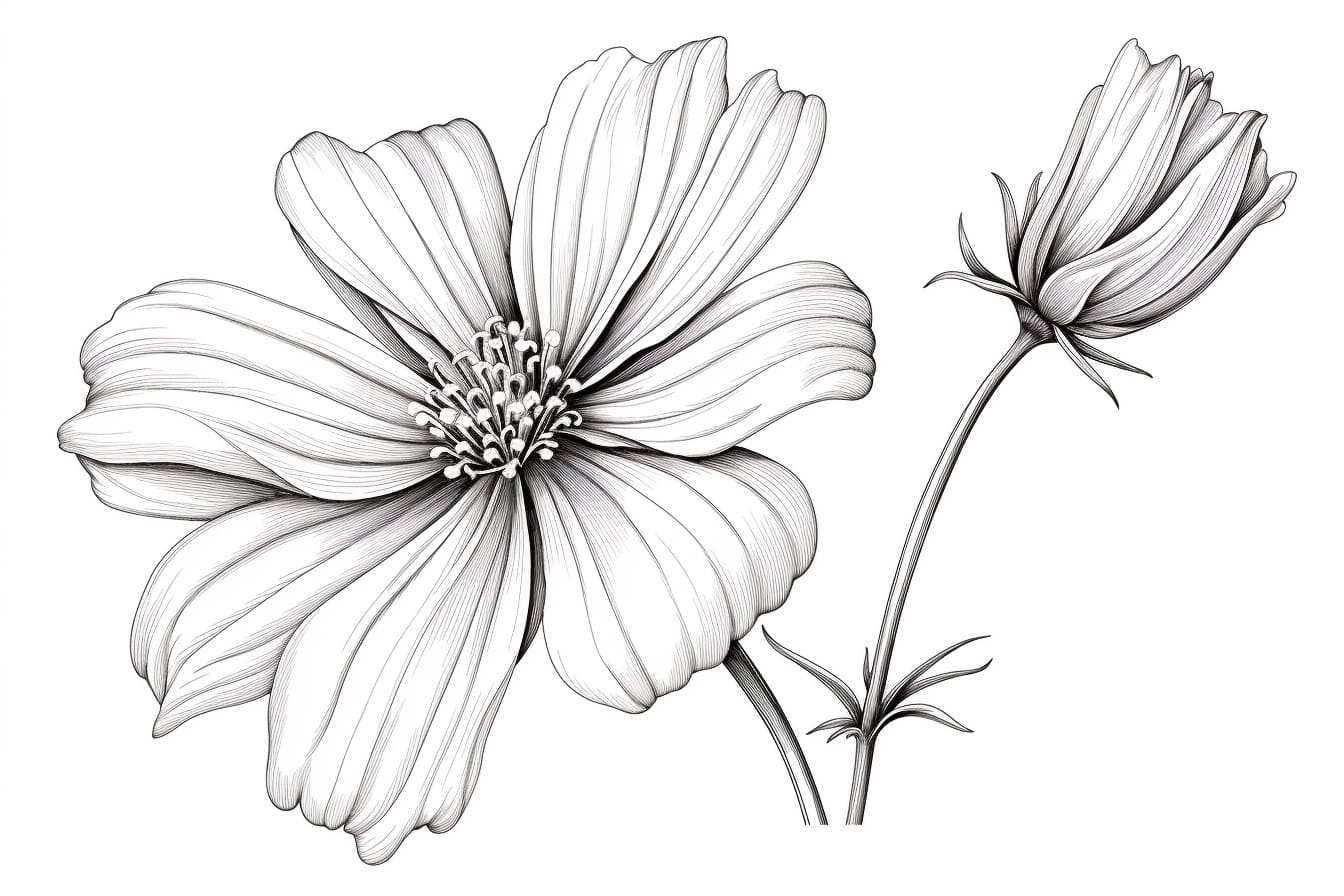 How to Draw a Cosmos Flower