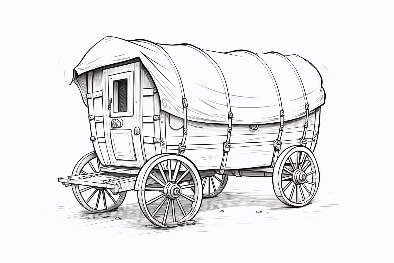 How to Draw a Covered Wagon Yonderoo