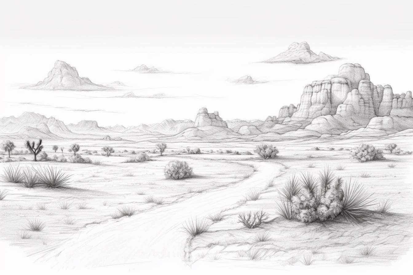 How to Draw a Desert Landscape