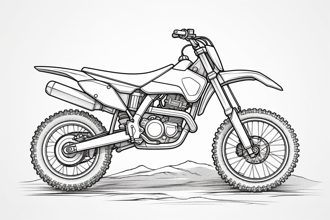 how to draw a dirtbike