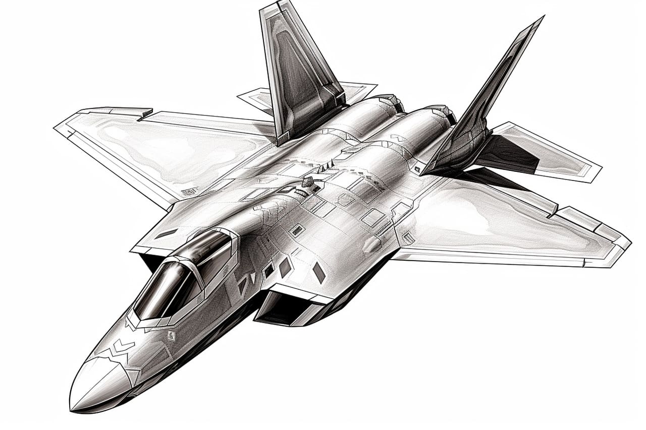 how to draw an F22