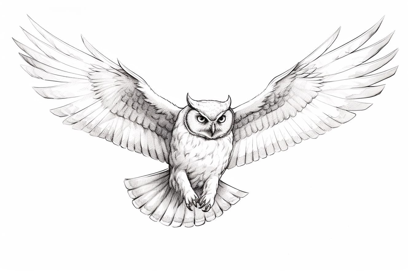 How to Draw a Flying Owl