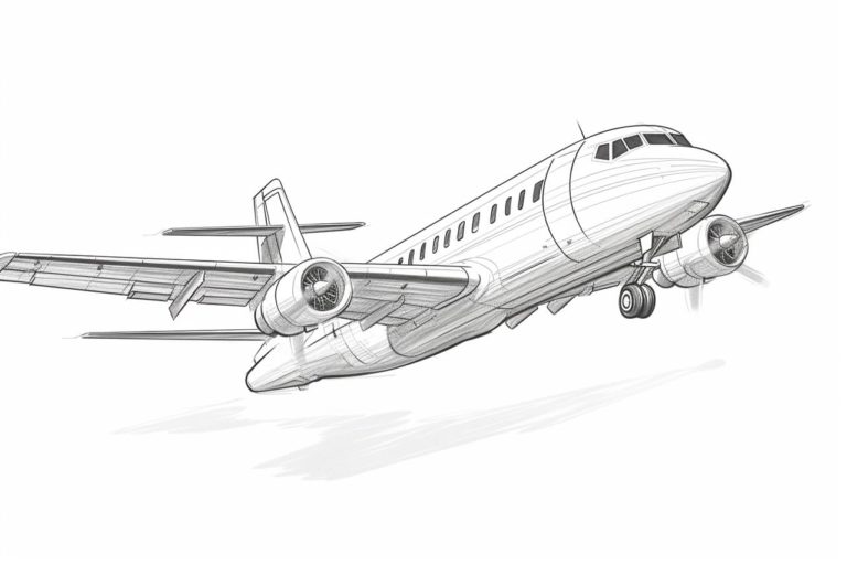 how to draw a flying plane