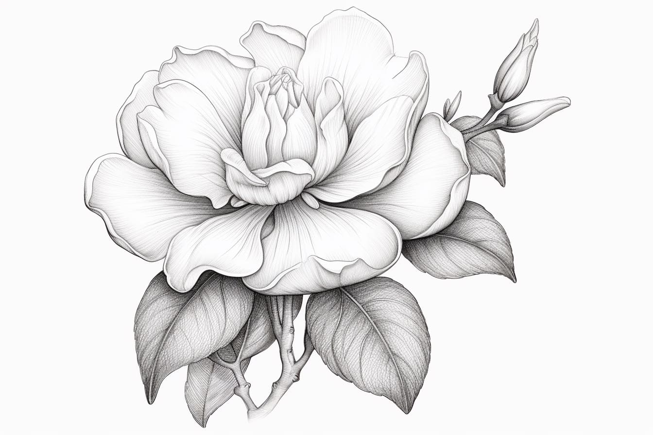 How to Draw a Gardenia