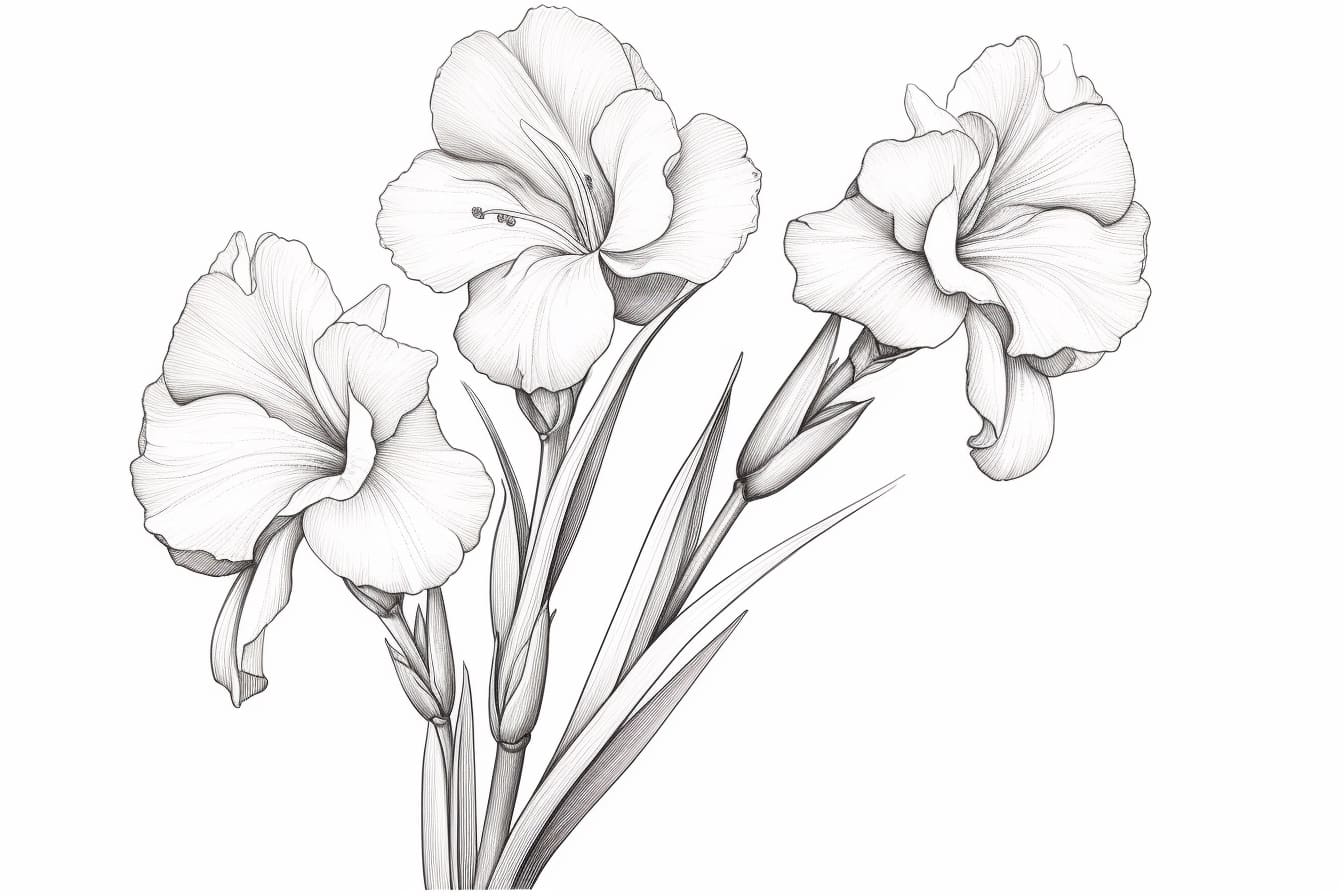 How to Draw a Gladiolus
