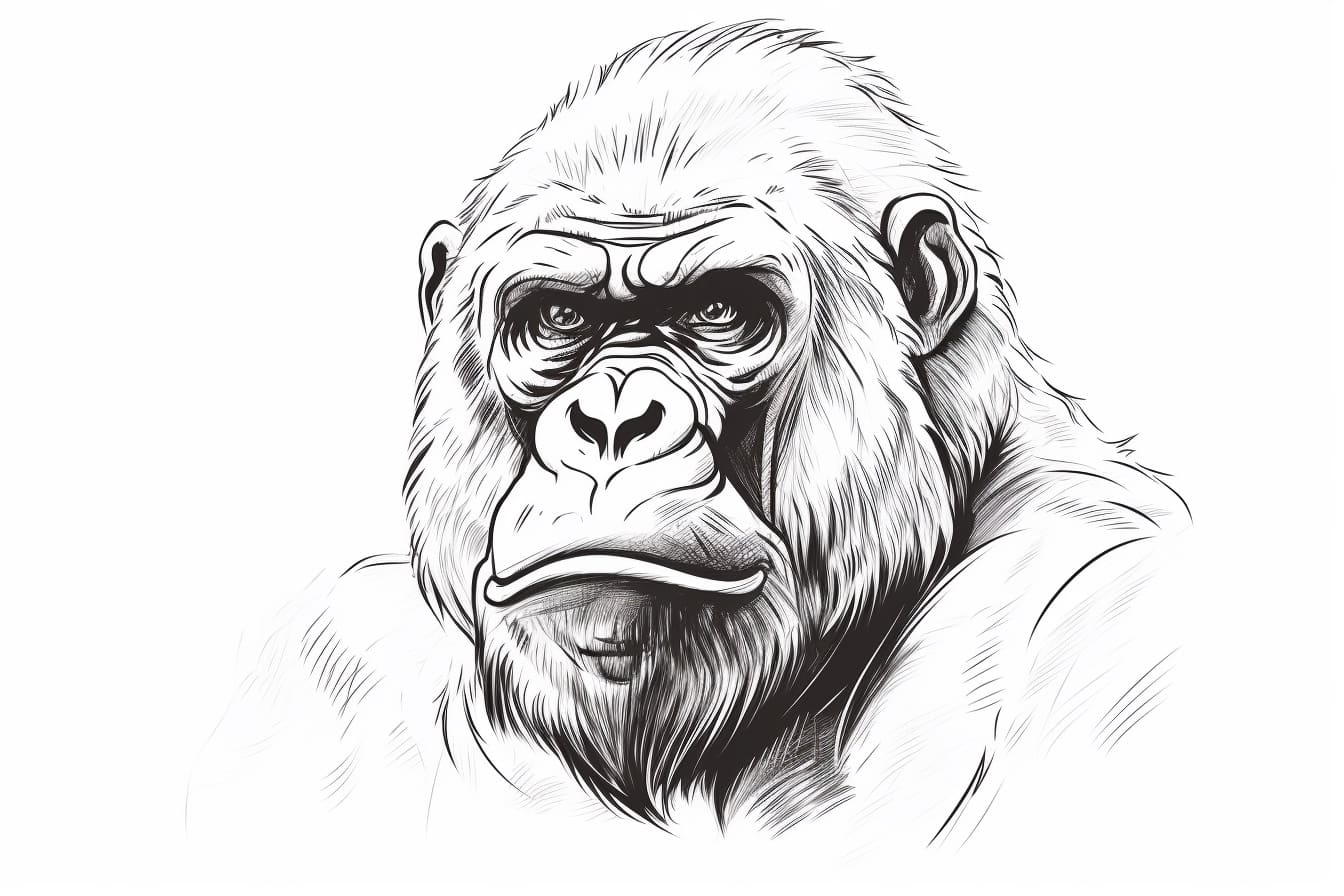How to Draw a Gorilla Face