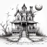 How to Draw a Halloween House