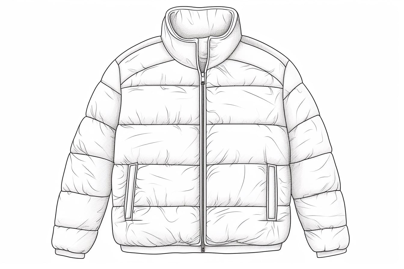 How to Draw a Puffer Jacket Yonderoo