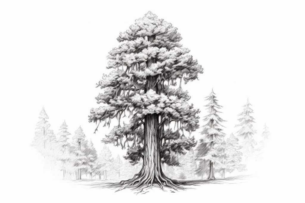 How to Draw a Redwood Tree - Yonderoo