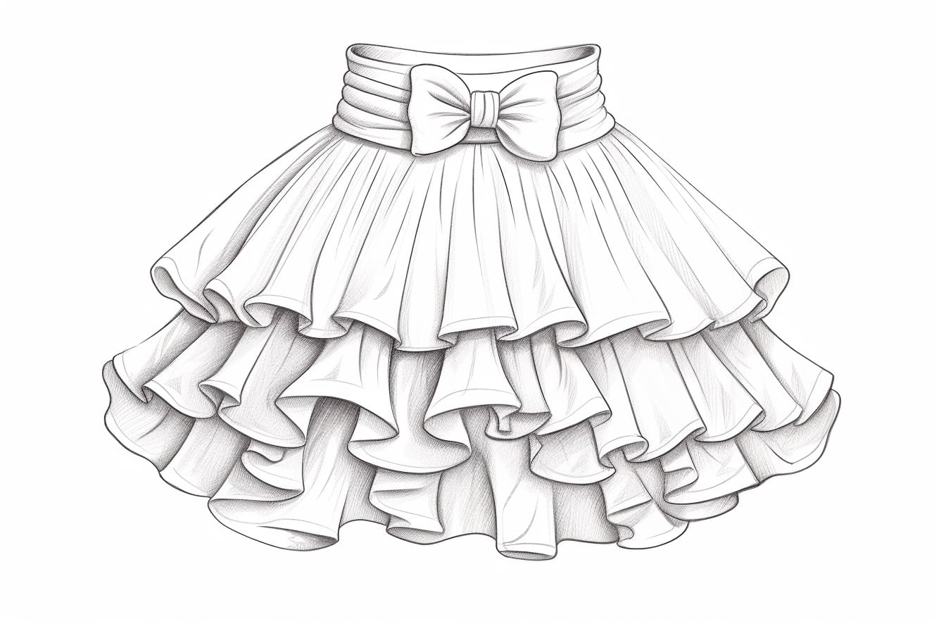 How to Draw a Ruffle Skirt Yonderoo