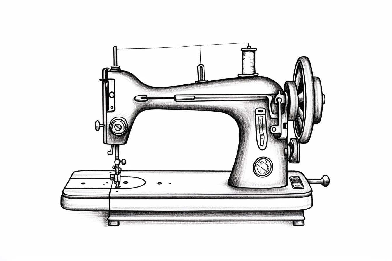 How to Draw a Sewing Machine Yonderoo