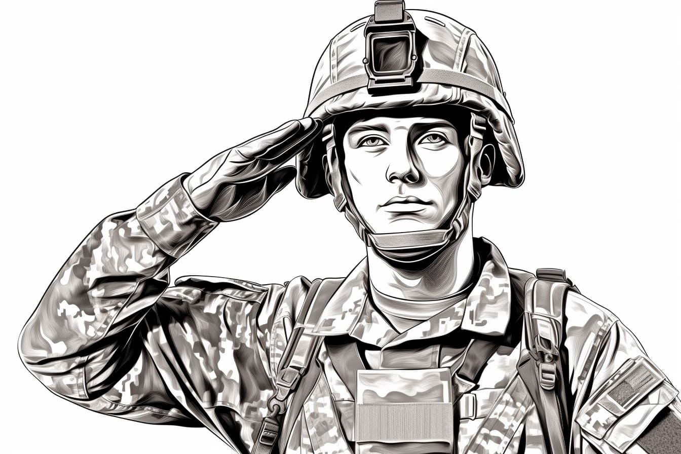 How to Draw a Soldier Saluting
