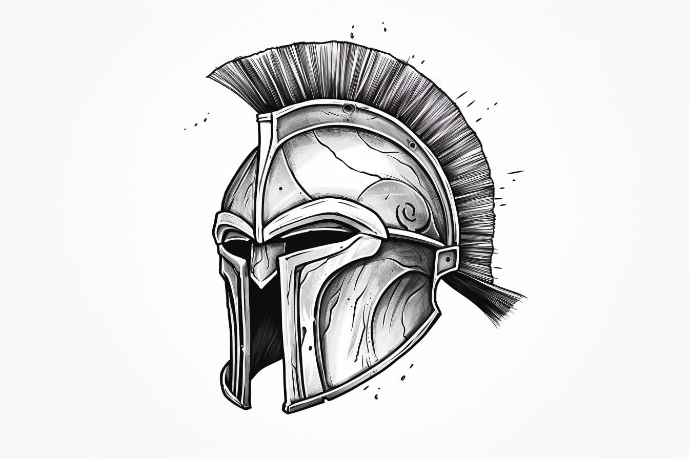 How to Draw a Spartan Helmet Yonderoo