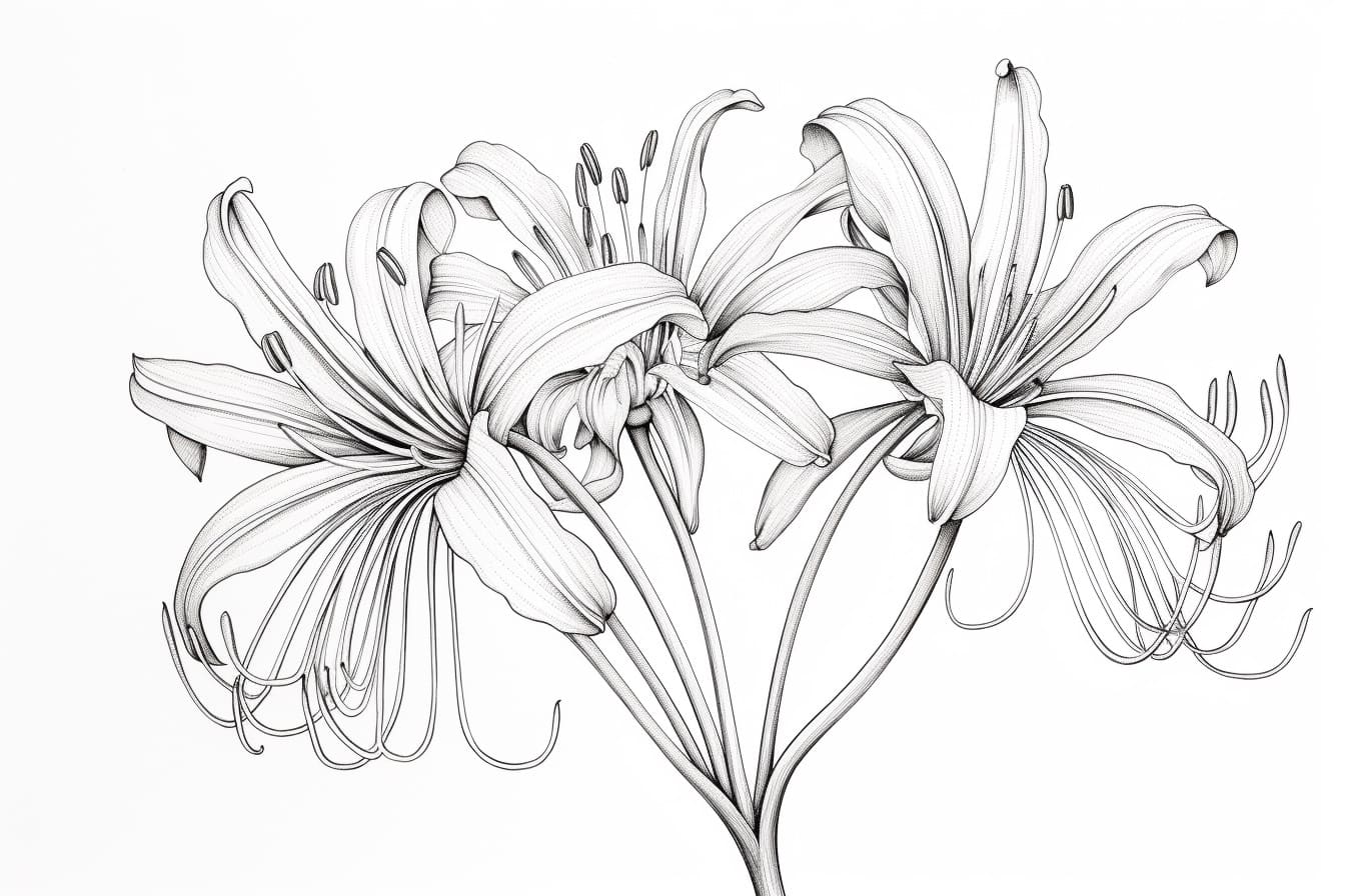 How to Draw a Spider Lily