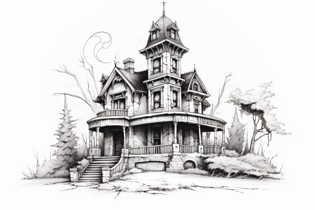 How to Draw a Spooky House - Yonderoo