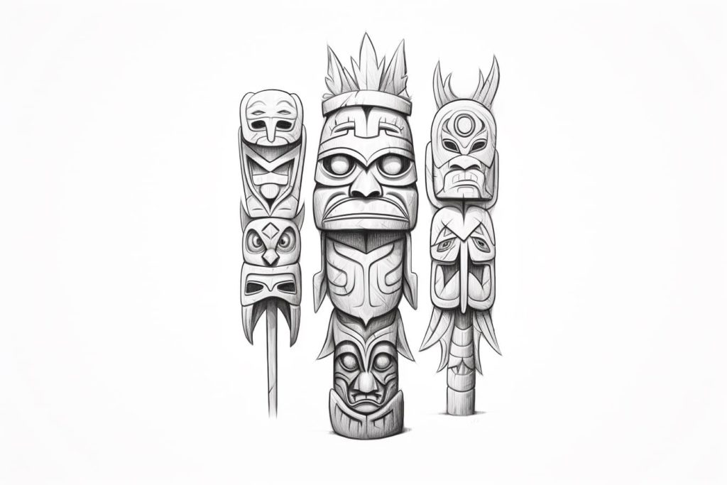 How to Draw a Totem Pole - Yonderoo