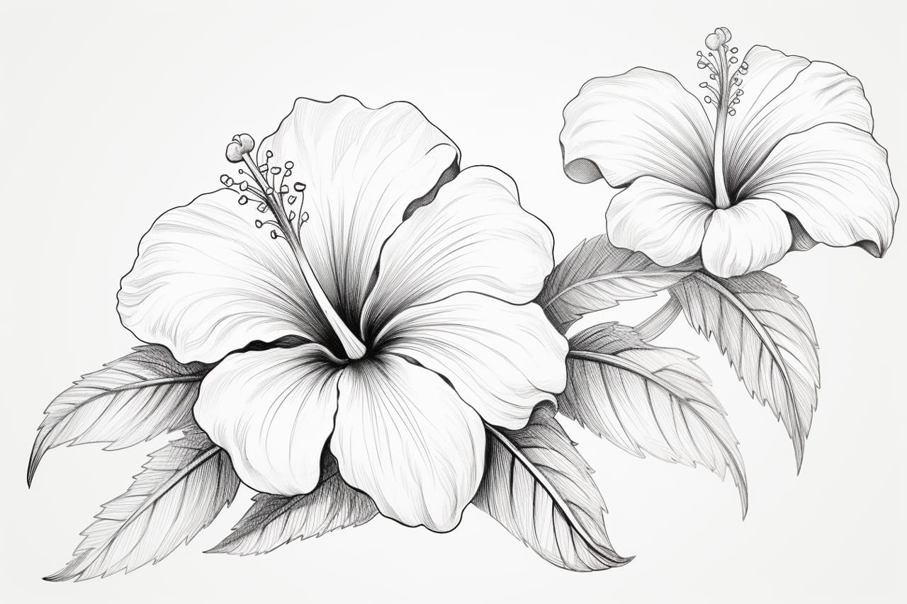 how to draw a tropical flower