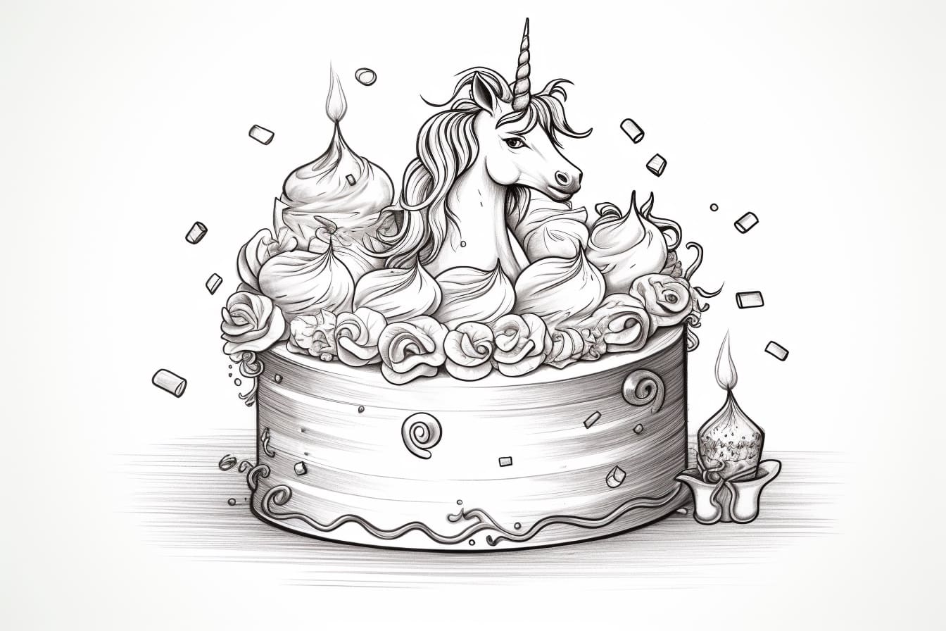 How to Draw a Unicorn Cake Yonderoo