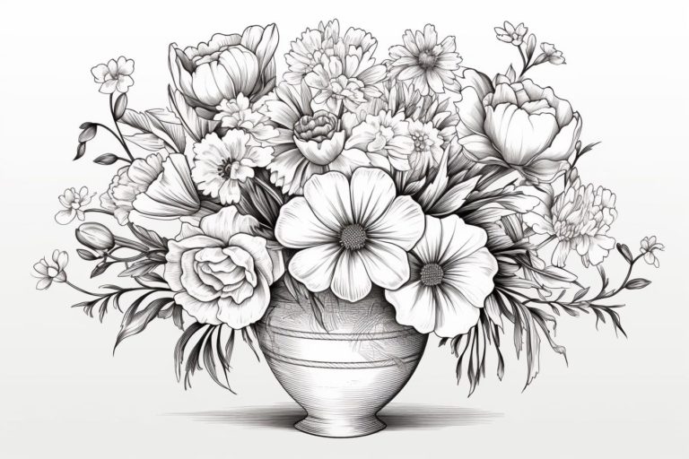 How to Draw a Vase of Flowers