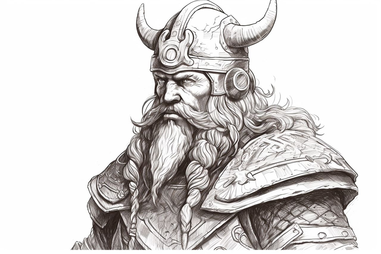 how to draw a viking