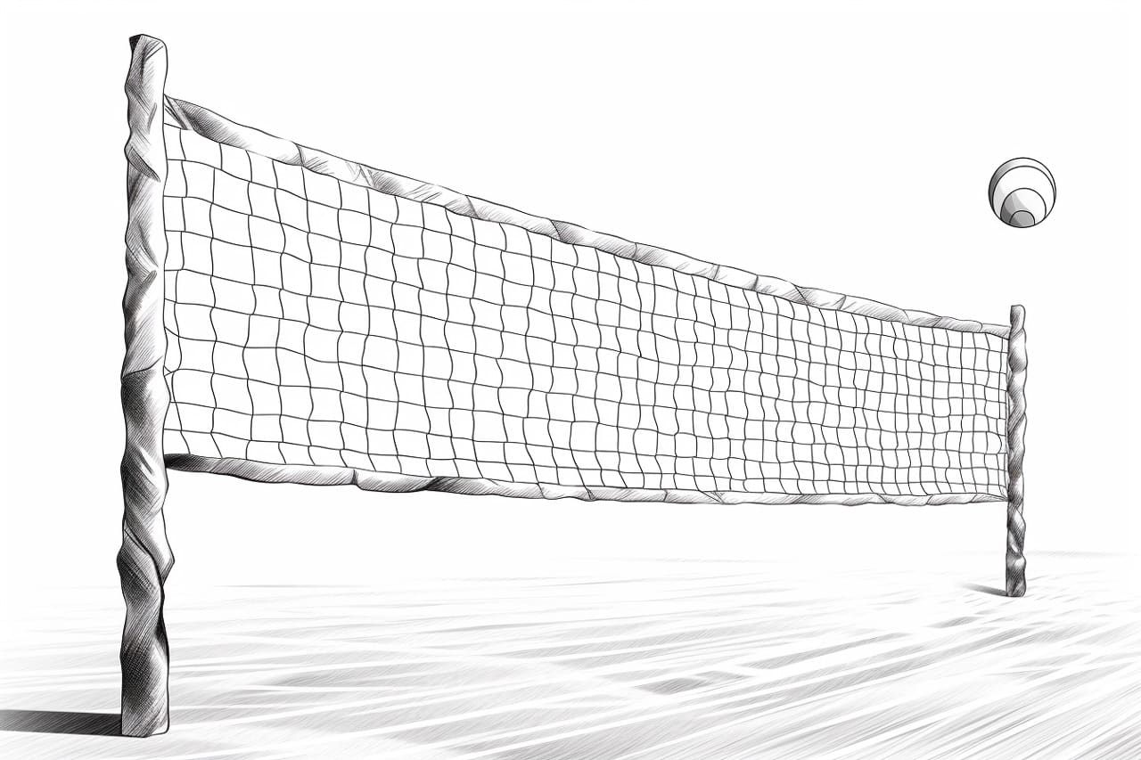 how to draw a volleyball net