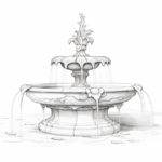 how to draw a water fountain