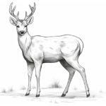 How to draw a white-tailed deer