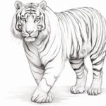 how to draw a white tiger