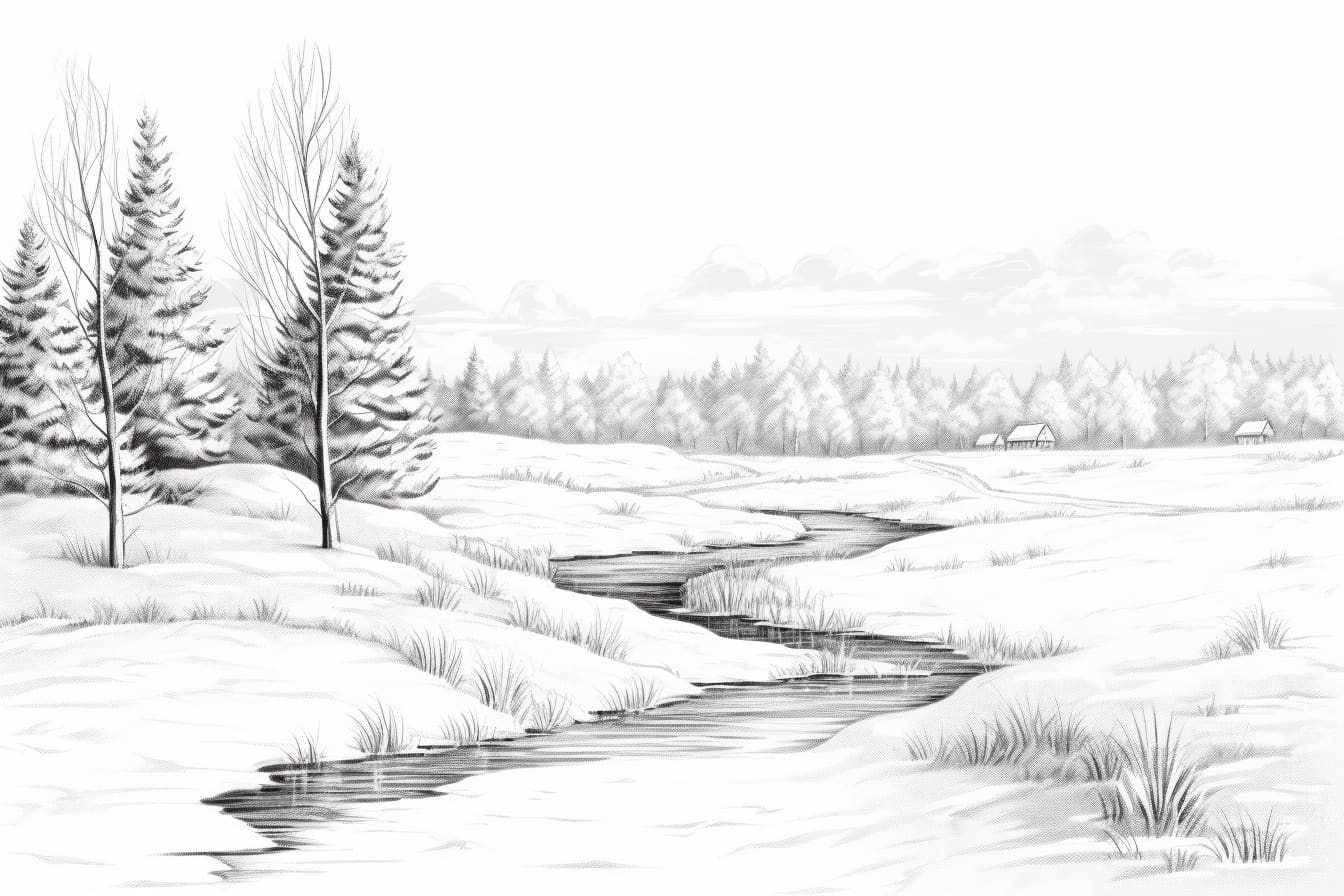 How to Draw a Winter Landscape