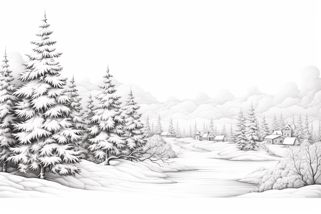 How to Draw a Winter Wonderland Yonderoo