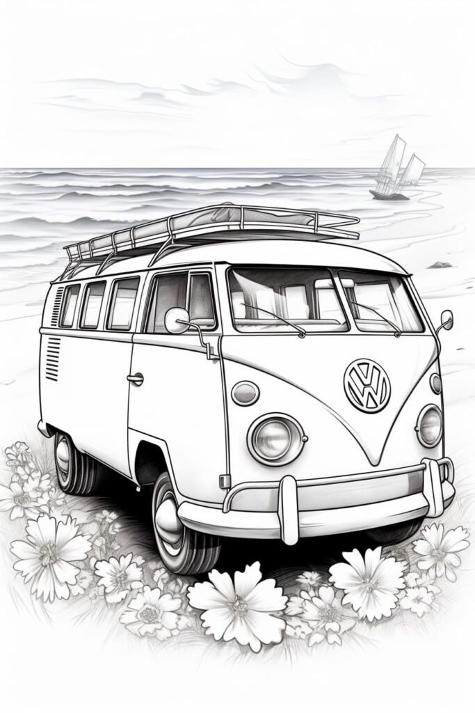 Volkswagon parked at the beach