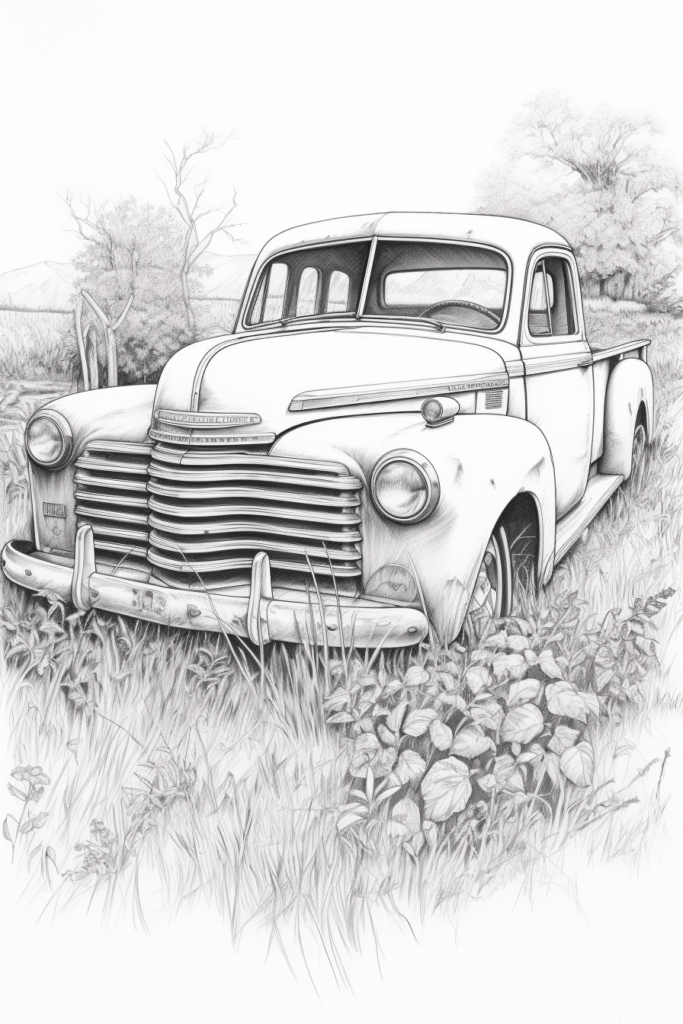 classic truck in a field