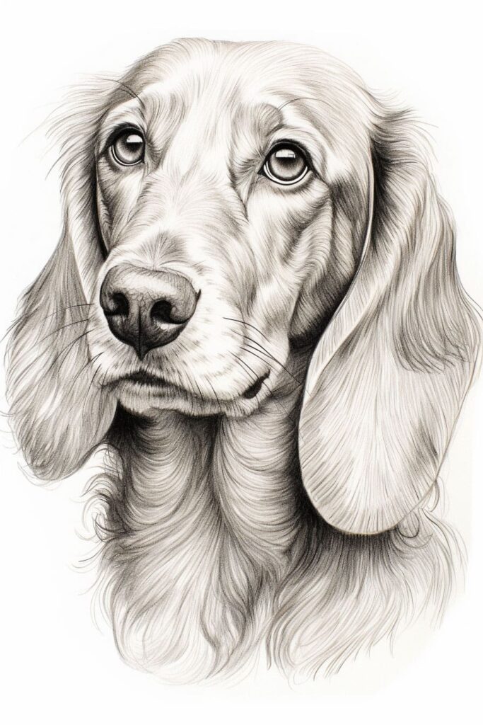 sketch of a dachshund face