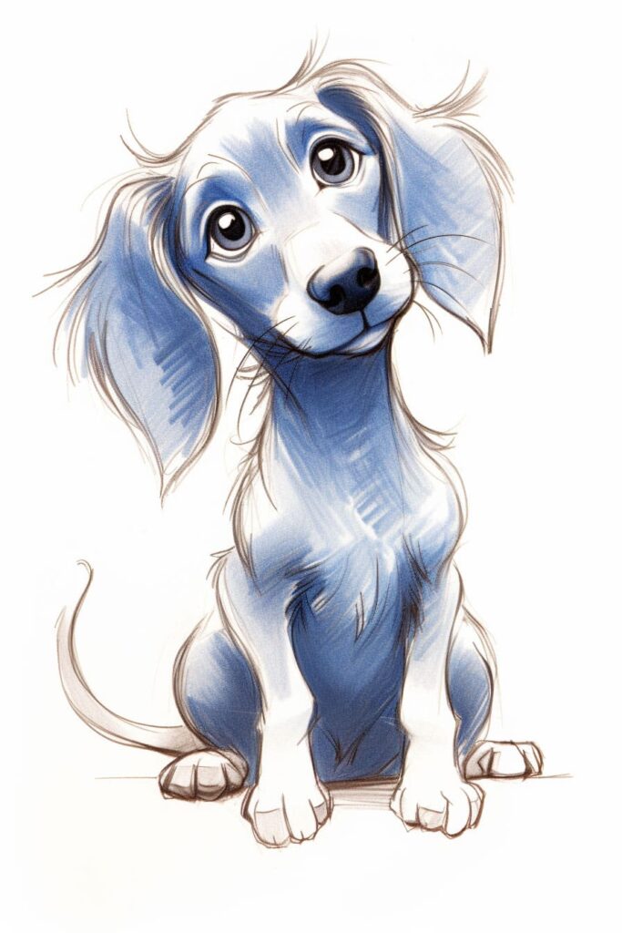 cute sketch of a dachshund