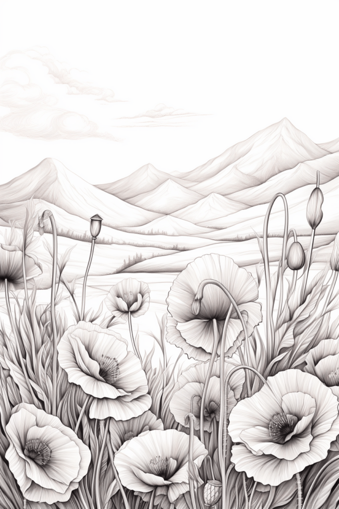 flower field sketch